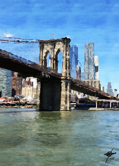 Reflejos del puente de Brooklyn de Osvaldo Russo