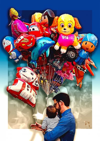 Globos «Feliz papá y bebé» de Osvaldo Russo