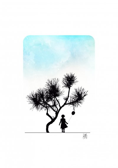 Niña bajo un árbol de Osvaldo Russo