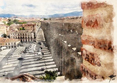 Ciudad del acueducto romano de Segovia de Osvaldo Russo