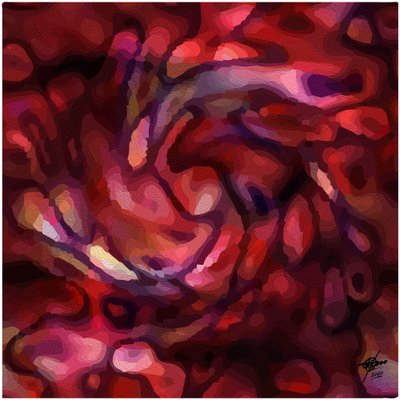Flujo carmesí abstracto y vibrante de Osvaldo Russo