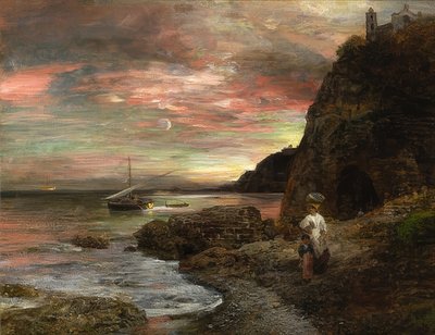 Sol poniente en Posillipo de Oswald Achenbach
