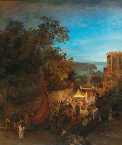 Ischia - Fiesta de Santa Ana, Casamicciola de Oswald Achenbach