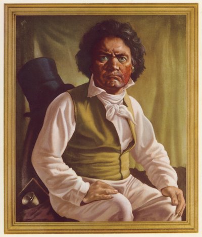 Ludwig van Beethoven en la edad madura (litografía en color) de Oswald Charles Barrett