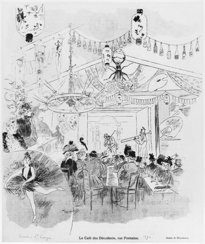 Café des Décadents, 16bis rue Fontaine, París, 1890 de Oswald Heidbrinck