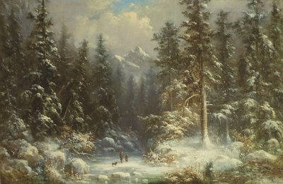 Escena de nieve en el bosque, siglo XIX de Oswald Richter