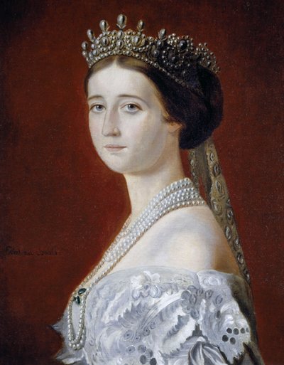 Retrato de Eugenia de Montijo (1826-1920), Emperatriz de Francia, copia de Oswald Brierly de Oswald Walters Brierly