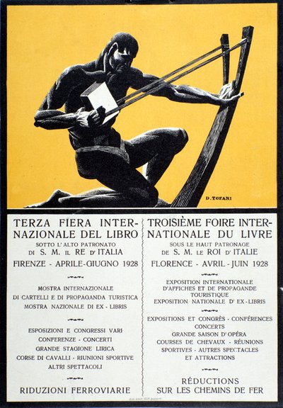 Cartel publicitario para la Feria del Libro en Florencia, abril-junio 1928 de Oswaldo (after) Tofani