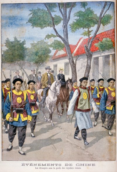Un extranjero bajo la guardia del ejército regular chino, China de Oswaldo Tofani