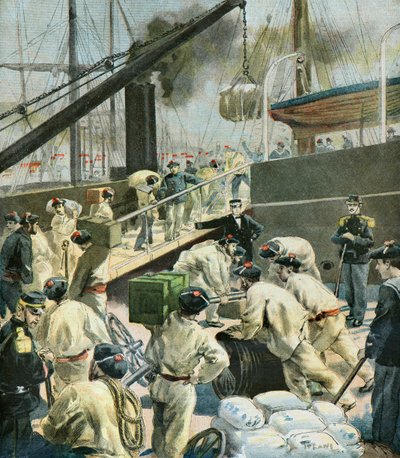 Embarque de tropas francesas de Oswaldo Tofani