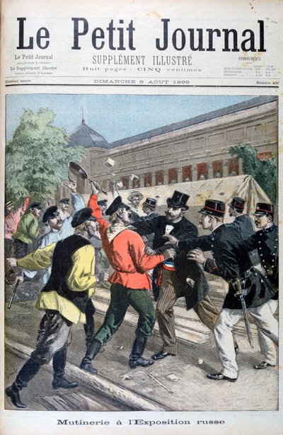 Motín en el pabellón ruso para la Exposición Universal, 1900, 1899 de Oswaldo Tofani