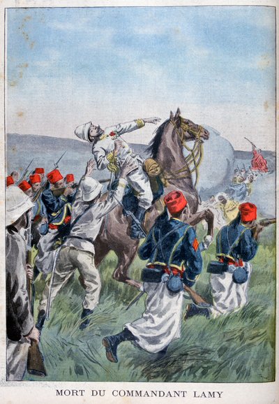 La muerte del comandante Lamy, Batalla de Kousséri, 22 de abril de 1900 de Oswaldo Tofani