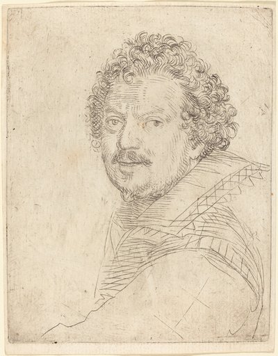Un hombre con bigote y perilla, mirando al frente de Ottavio Leoni