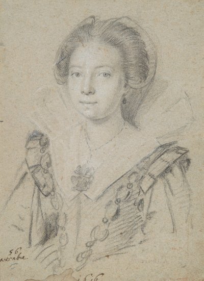 Retrato de una joven dama de la casa de Anjou de Ottavio Leoni