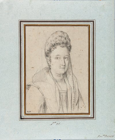 Retrato de Costanza Sforza di Santa Flora (1550-1617), Duquesa de Sora y esposa de Giacomo Boncompagni. Dibujo de Ottavio Leoni (1578-1630) de Ottavio Mario Leoni
