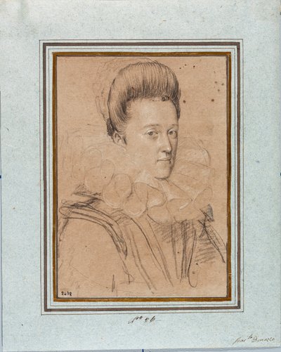 Retrato de Eleonora de Medici (1567-1611), esposa de Vincenzo I Gonzaga, Duque de Mantua (1562-1612). Dibujo de Ottavio Leoni (1578-1630) Génova, Musei di Strada Nuova, inv 2432 de Ottavio Mario Leoni