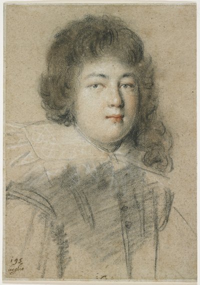 Retrato de un adolescente, 1621 (tiza roja, negra y blanca sobre papel marrón descolorido) de Ottavio Mario Leoni