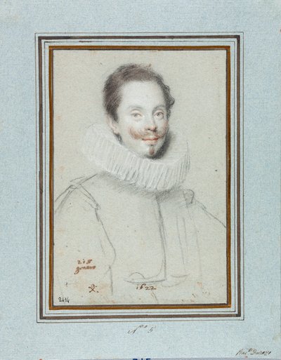 Retrato del marqués Paris Pinelli. Dibujo de Ottavio Leoni. Siglo XVII de Ottavio Mario Leoni