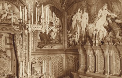 Castillo de Neuschwanstein del rey de Baviera, estudio, imágenes de la leyenda de Tannhäuser de Otto Ballerstedt