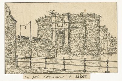 Amercoeurpoort te Luik La puerta Amercoeur en Lieja (título sobre objeto) de Otto Baron Howen