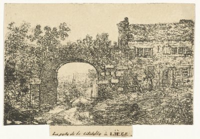 Citadelpoort te Luik La puerta de la Ciudadela de Lieja (título sobre el objeto) de Otto Baron Howen