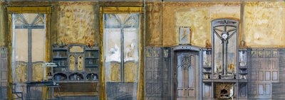 Proyecto para el estudio del Gran Duque Ernesto Luis de Hesse-Darmstadt, diseñado por Otto Eckmann. Siglo XIX de Otto Eckmann