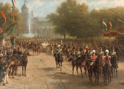 La Frederiksplein, Ámsterdam, durante la entrada de la Reina Guillermina, 5 de septiembre de 1898 de Otto Eerelman
