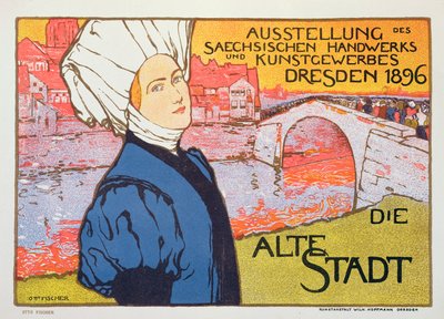 Cartel de la Exposición de Artesanía de Dresde, Alemania de Otto Fischer