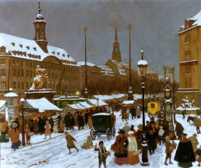 Striezelmarkt en el Neustädter Markt de Otto Fritzsche