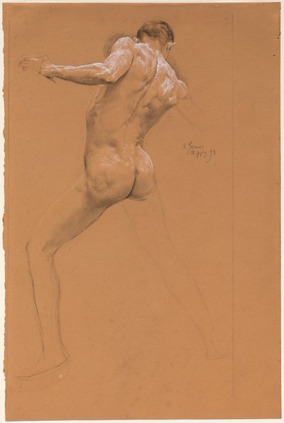 Desnudo Masculino de Pie desde Atrás de Otto Greiner