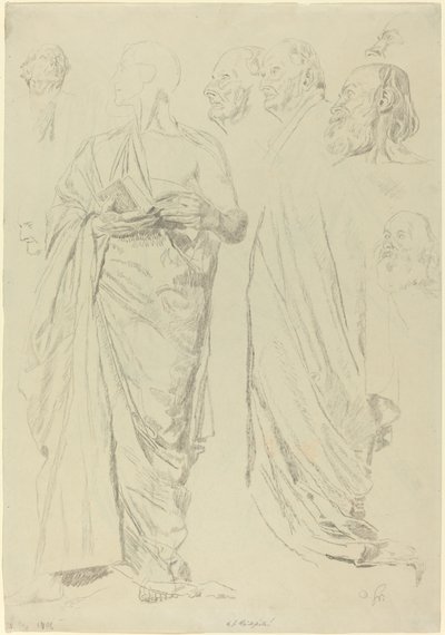 Estudios de hombres en togas [recto] de Otto Greiner