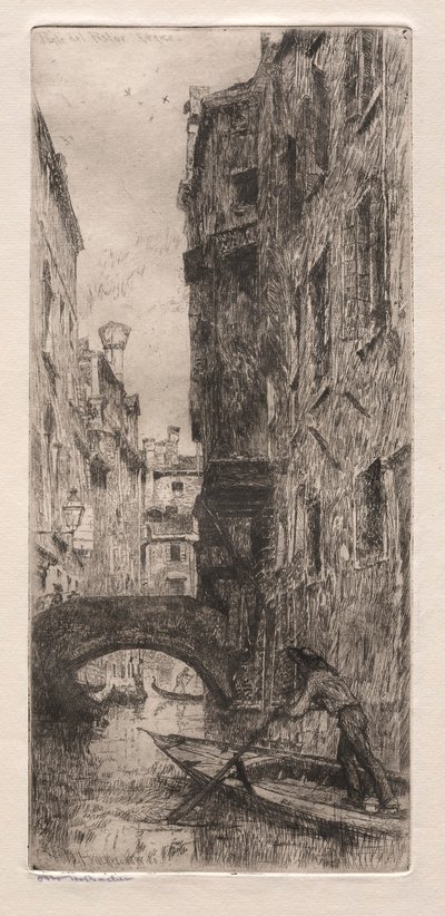 Grabados de Venecia: Ponte del Pistor, Venecia, 1880 de Otto H. Bacher