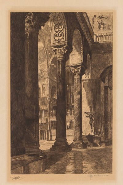 Interior de San Marcos, Venecia de Otto H. Bacher