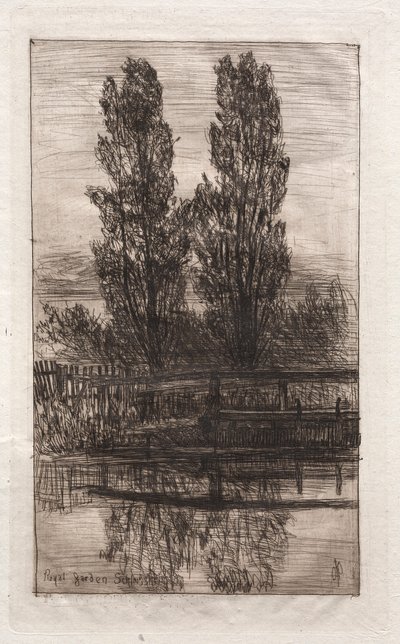 Álamos, Jardín Real, Schleissheim, 1879 de Otto H. Bacher