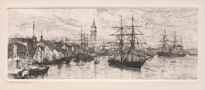 Embarcaciones y el Palacio Ducal, 1888 de Otto H. Bacher