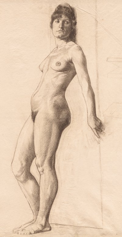 Modelo desnuda de pie de Otto H. Bacher