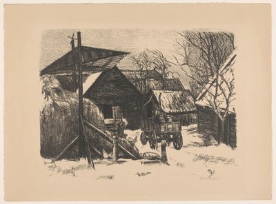 Granja en la nieve de Otto Hanrath (signed by artist)