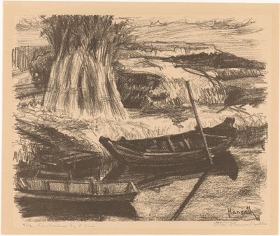 Paisaje cerca de Ámsterdam (título original del objeto) de Otto Hanrath (signed by artist)