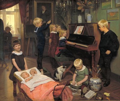 Un concierto: los hijos del artista y sus compañeros de juego de Otto Haslund