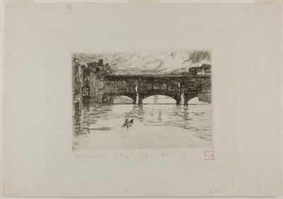 Ponte Vecchio, placa destruida de Otto Henry Bacher