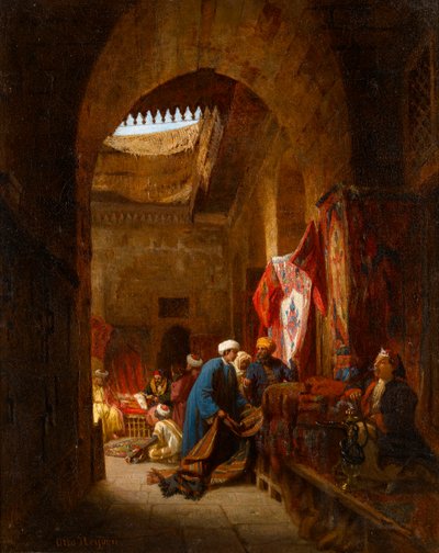 El bazar de alfombras, El Cairo de Otto Johann Heinrich Heyden