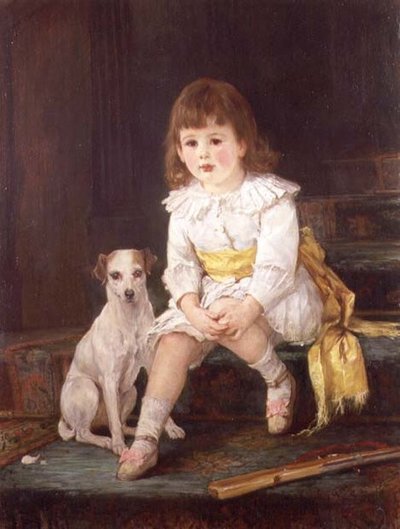 Maestro Baddeley de Derby con su perro de Otto Leyde