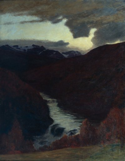 Otoño en las montañas, c.1890 (óleo sobre lienzo) de Otto Ludvig Sinding