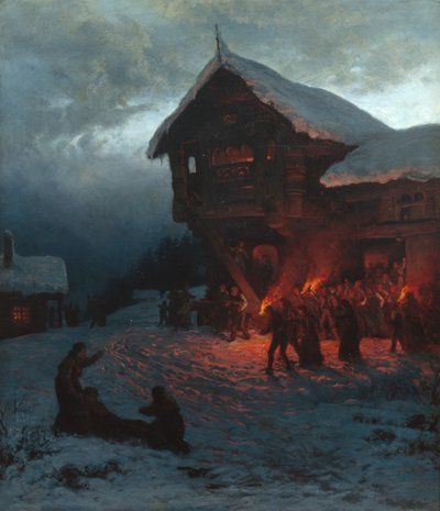 Lucha en una fiesta de Navidad, Munich de Otto Ludvig Sinding