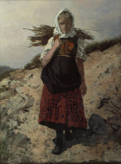 Leña recogida (óleo sobre lienzo) de Otto Ludvig Sinding