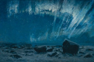 Luces del norte (óleo sobre lienzo) de Otto Ludvig Sinding