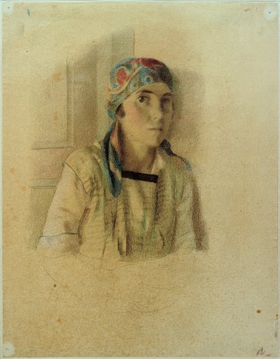 Niña con pañuelo de Otto Meyer Amden