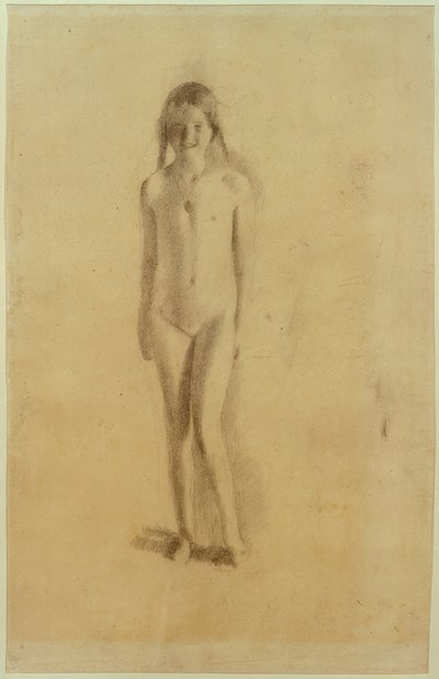 Niña desnuda con medallón de Otto Meyer Amden