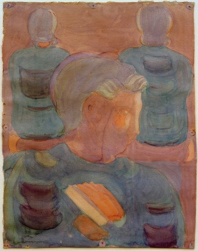 Preparación (Devoción en el comedor). Estudio parcial (Niño con libro de cantos) de Otto Meyer Amden