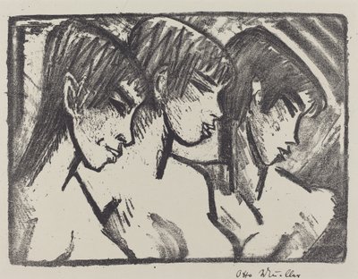 Tres Chicas de Perfil de Otto Müller